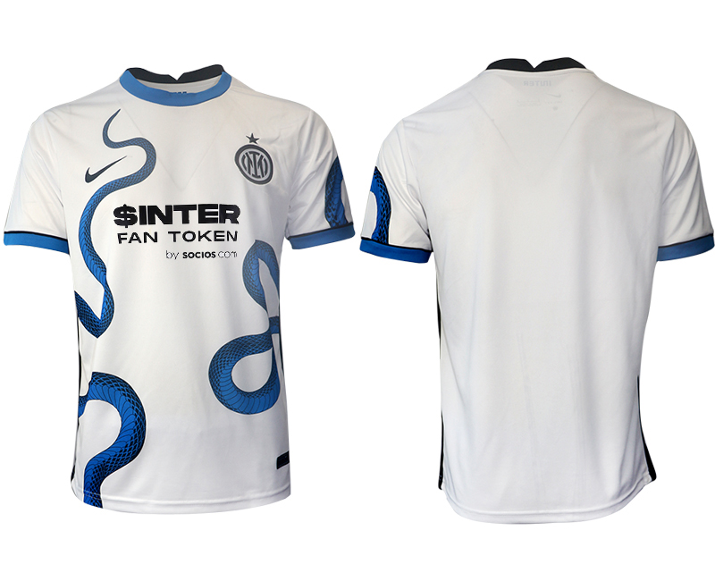 Men 2021-2022 Club Inter Milan away aaa version white blank Soccer Jersey